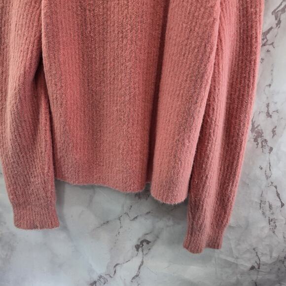 Anthropologie Cardigan Womens Medium Pink Sweater Sleeping Wool Fuzzy Eyelash - Picture 8 of 13